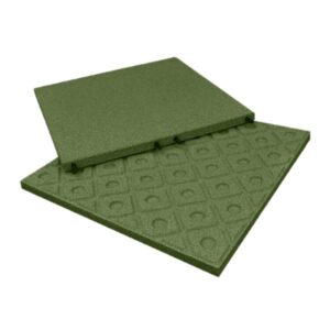 Green flat roof promenade tile 500x500mm, eco-friendly and slip-resistant for outdoor use.